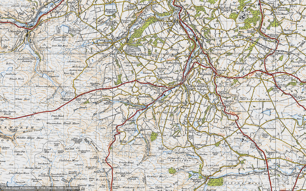 Old Map of Hinchliffe Mill, 1947 in 1947