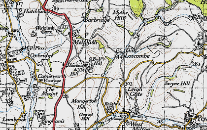 Old map of Hincknowle in 1945
