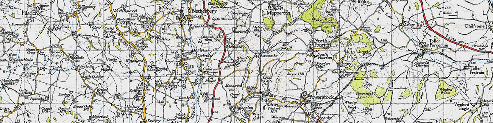 Old map of Hincknowle in 1945