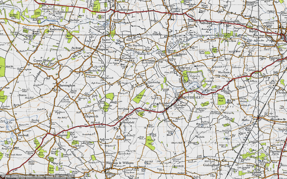 Old Map of Hinderclay, 1946 in 1946