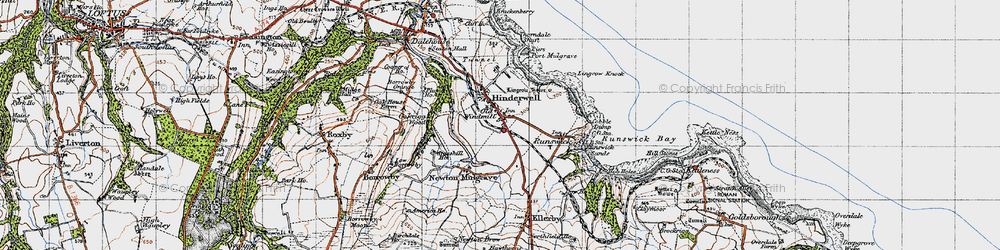Old map of Hinderwell in 1947