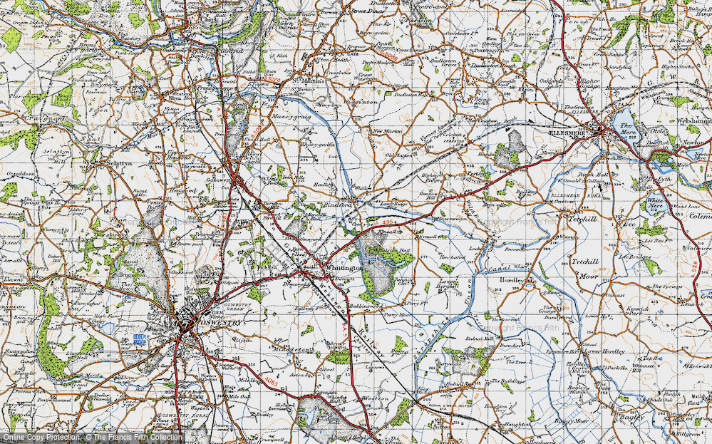 Old Map of Hindford, 1947 in 1947