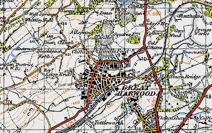 Old map of Hindle Fold in 1947