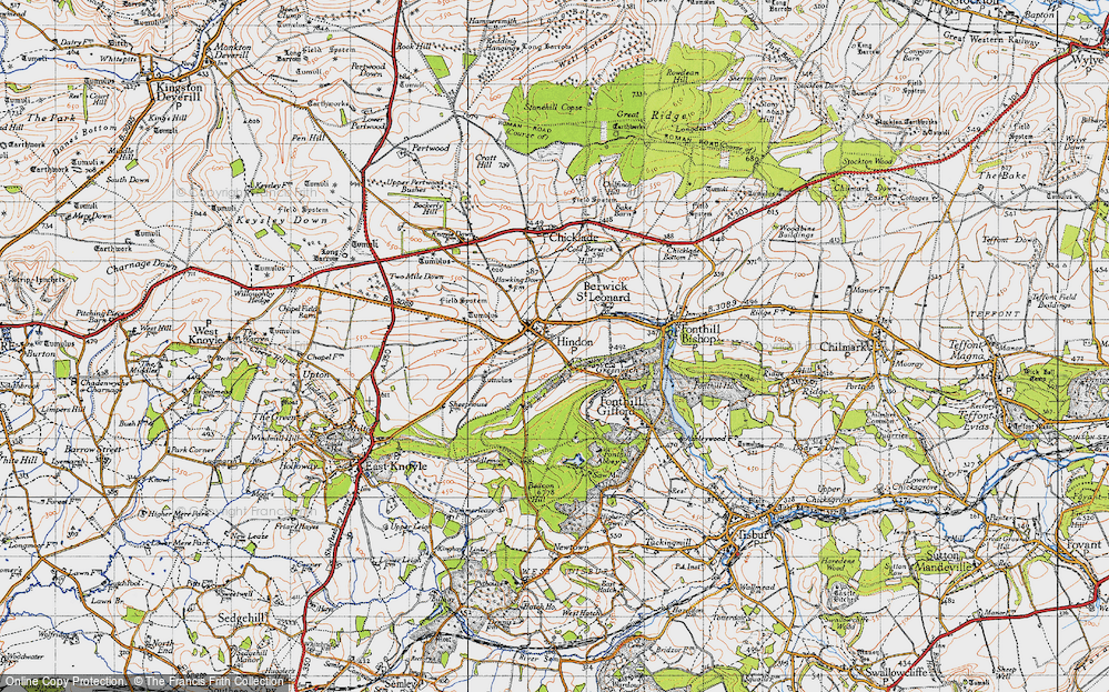 Old Map of Hindon, 1940 in 1940