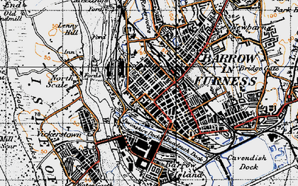 Old map of Hindpool in 1947