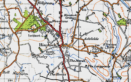 Old map of Hinstock in 1946
