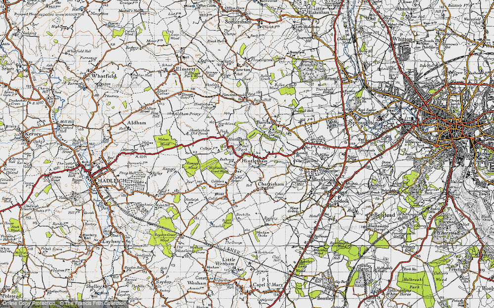 Old Map of Hintlesham, 1946 in 1946