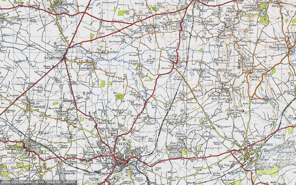 Old Map of Hinton, 1945 in 1945