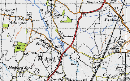 Old map of Hinton in 1945