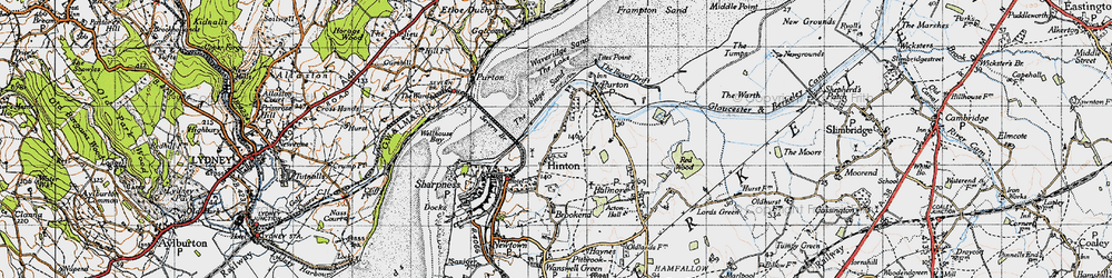 Old map of Hinton in 1946