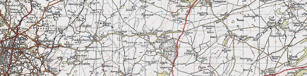 Old map of Hinton in 1946