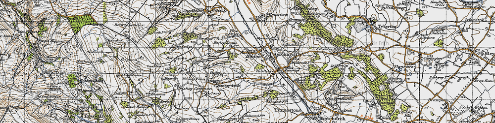 Old map of Hinton in 1947