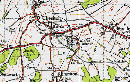 Old map of Hinton Ampner in 1945