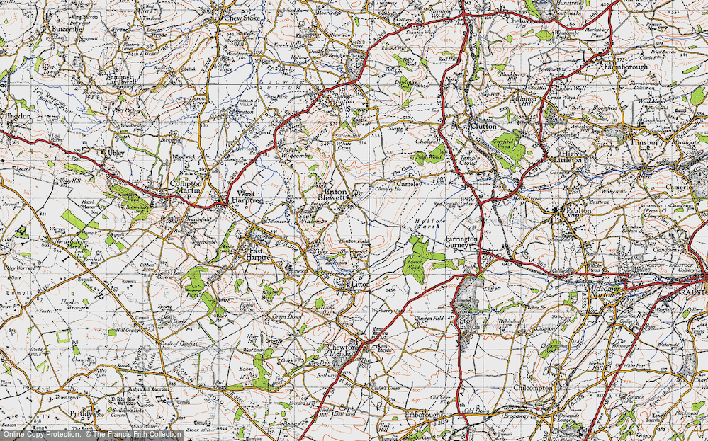 Old Map of Hinton Blewett, 1946 in 1946