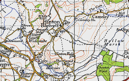 Old map of Hinton Blewett in 1946