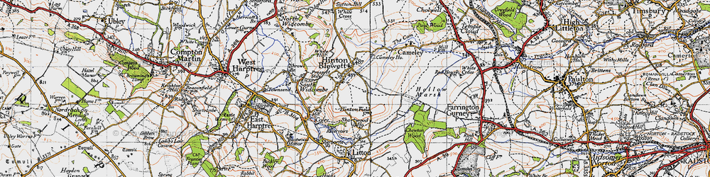 Old map of Hinton Blewett in 1946