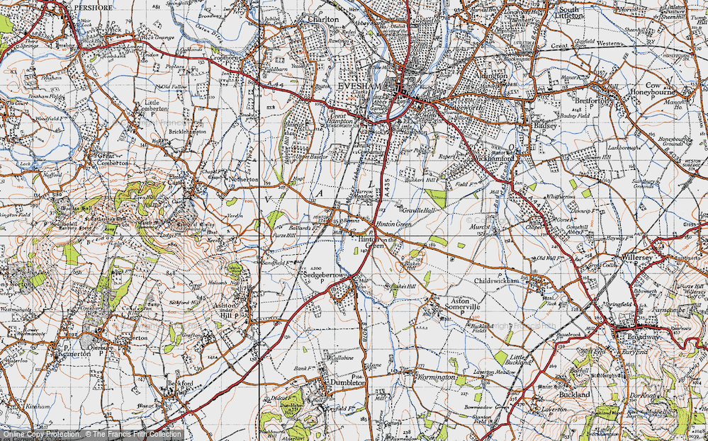 Old Map of Hinton on the Green, 1946 in 1946