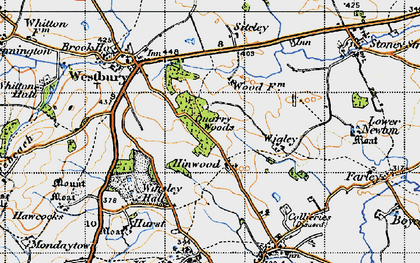 Old map of Hinwood in 1947