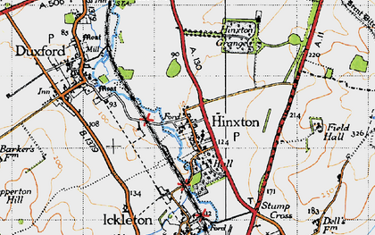 Old map of Hinxton in 1946