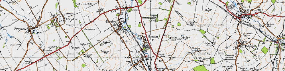 Old map of Hinxton in 1946