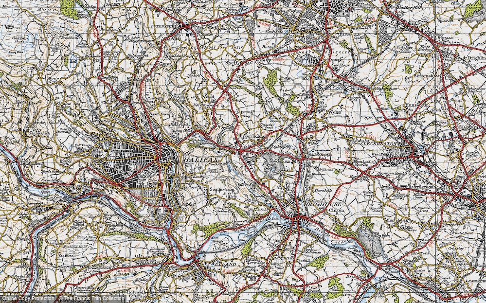 Old Map of Hipperholme, 1947 in 1947