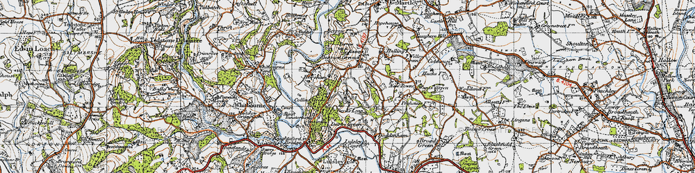 Old map of Hipplecote in 1947