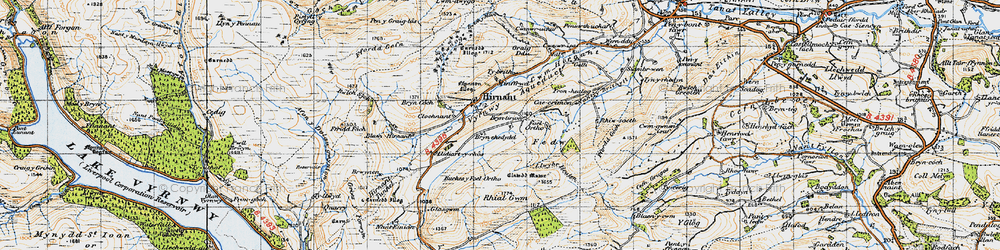 Old map of Blaen Hirnant in 1947