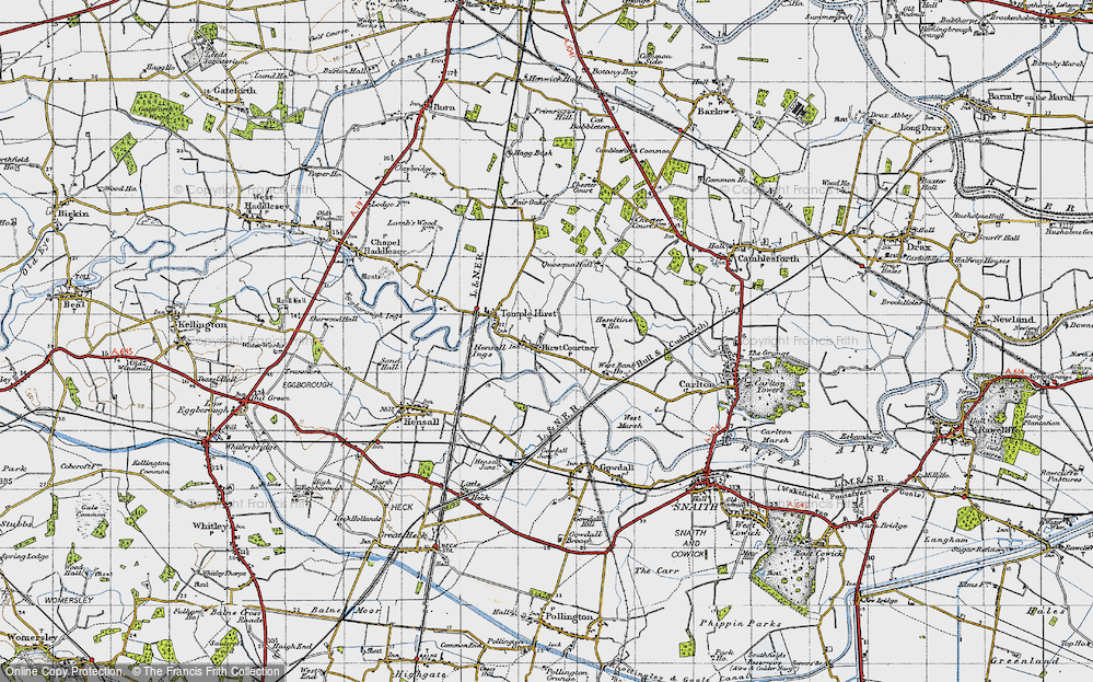 Old Map of Hirst Courtney, 1947 in 1947