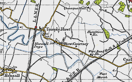 Old map of Hirst Courtney in 1947