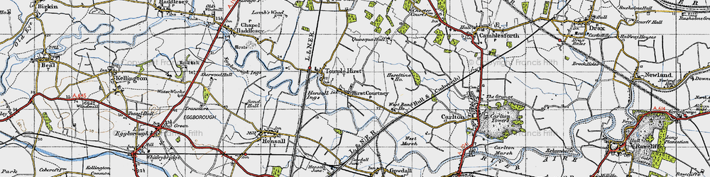 Old map of Hirst Courtney in 1947