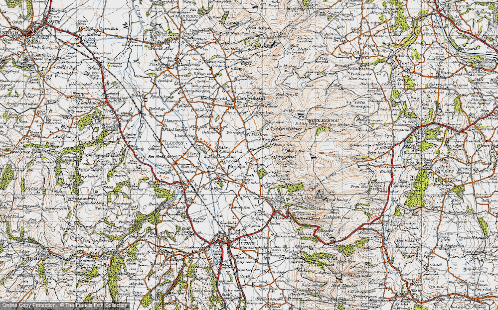 Old Map of Hirwaen, 1947 in 1947