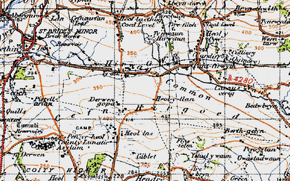Old map of Hirwaun Common in 1947