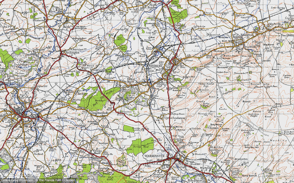 Old Map of Historic Map covering Old Dilton in 1946