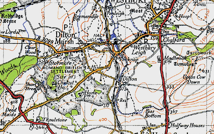 Old map of Hisomley in 1946
