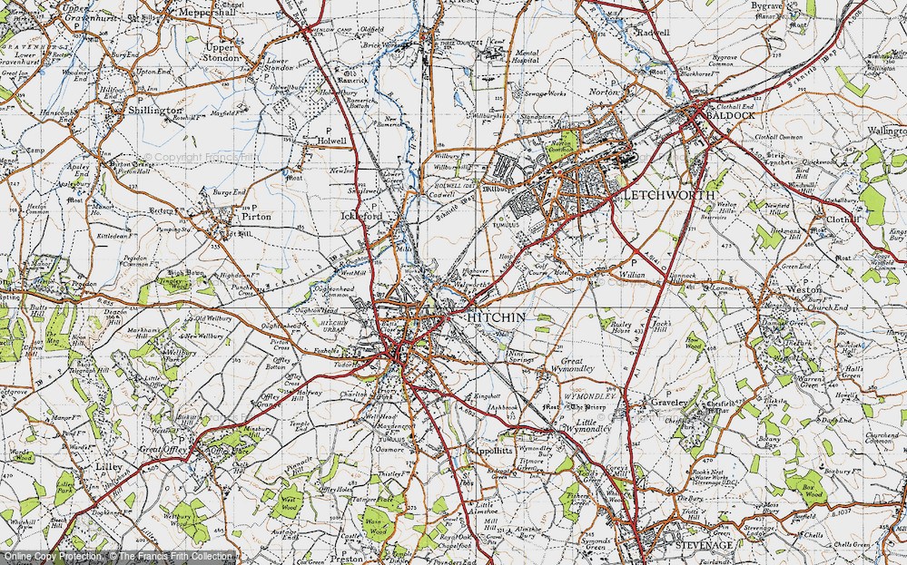 Old Map of Hitchin, 1946 in 1946