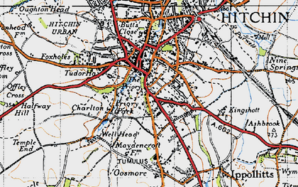 Old map of Hitchin Hill in 1946