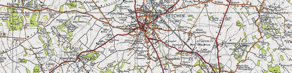 Old map of Hitchin Hill in 1946