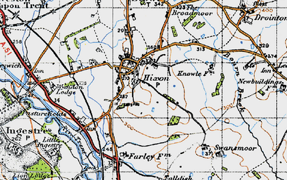 Old map of Hixon in 1946