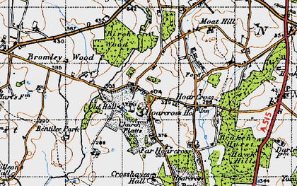Old map of Hoar Cross in 1946