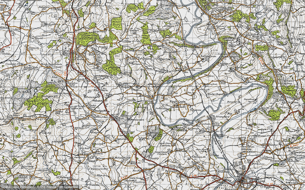 Old Map of Hoarwithy, 1947 in 1947