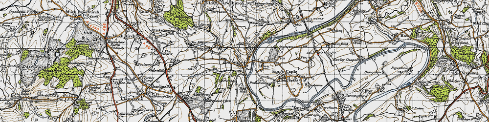 Old map of Hoarwithy in 1947