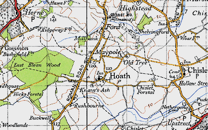 Old map of Hoath in 1947