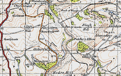 Old map of Hobarris in 1947