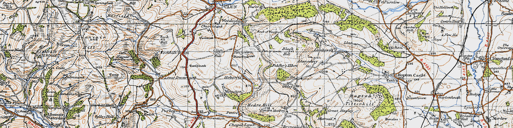 Old map of Hobarris in 1947
