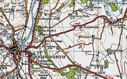 Old map of Burcote Villa in 1946