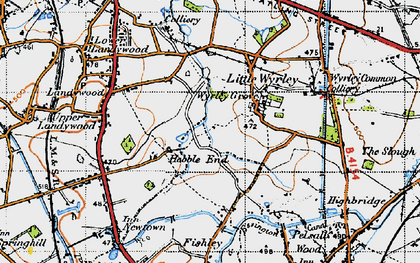 Old map of Hobble End in 1946