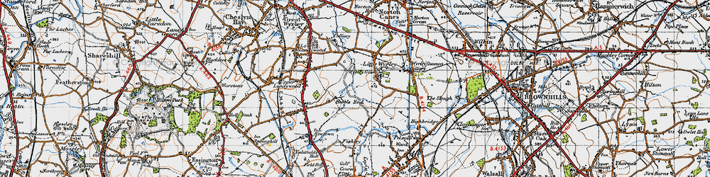 Old map of Hobble End in 1946