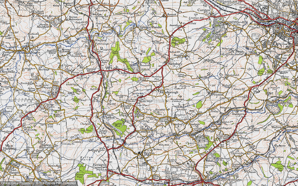 Old Map of Hobbs Wall, 1946 in 1946