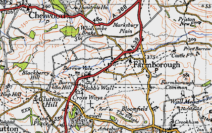 Old map of Hobbs Wall in 1946