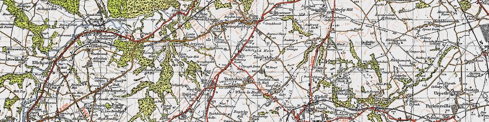 Old map of Hobson in 1947